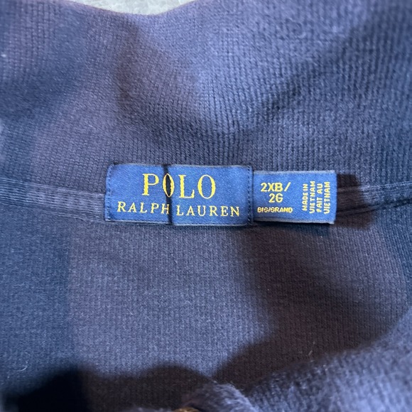 Polo Ralph Lauren Sweater Mens 2XB Blue 1/4 Zip Pullover Small Pony Cotton - Picture 5 of 10